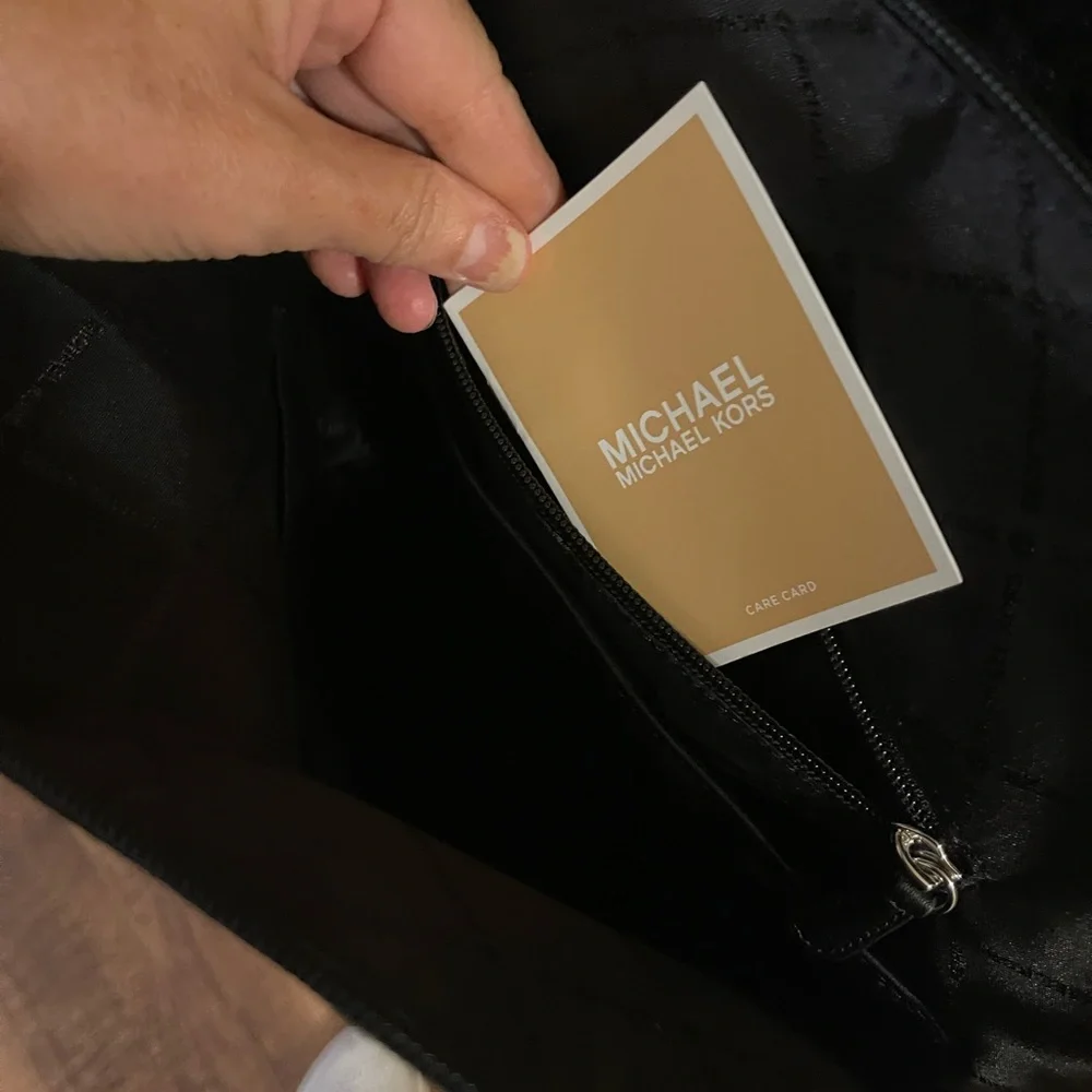 Michael Kors Black Backpack with Silver Zipper - Picture 3 of 4